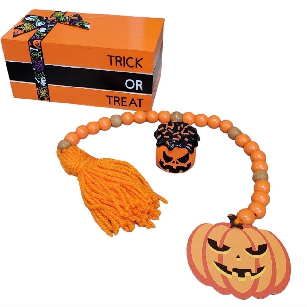 Pumpkin tiered tray halloween decor